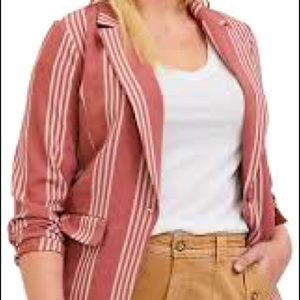 Torrid Dusty Rose Stripe Longline Boyfriend Blazer NWT Size 1X 14/16